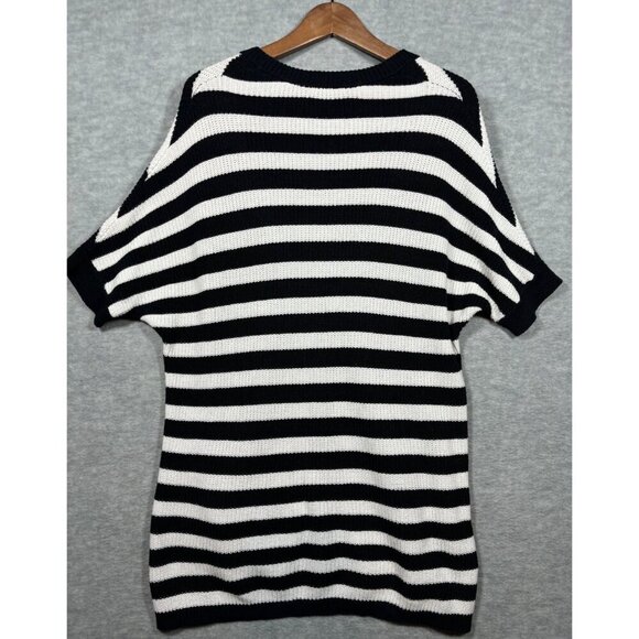 Cabi XS Striped Whistle Cardigan Sweater Black & White - Picture 5 of 5